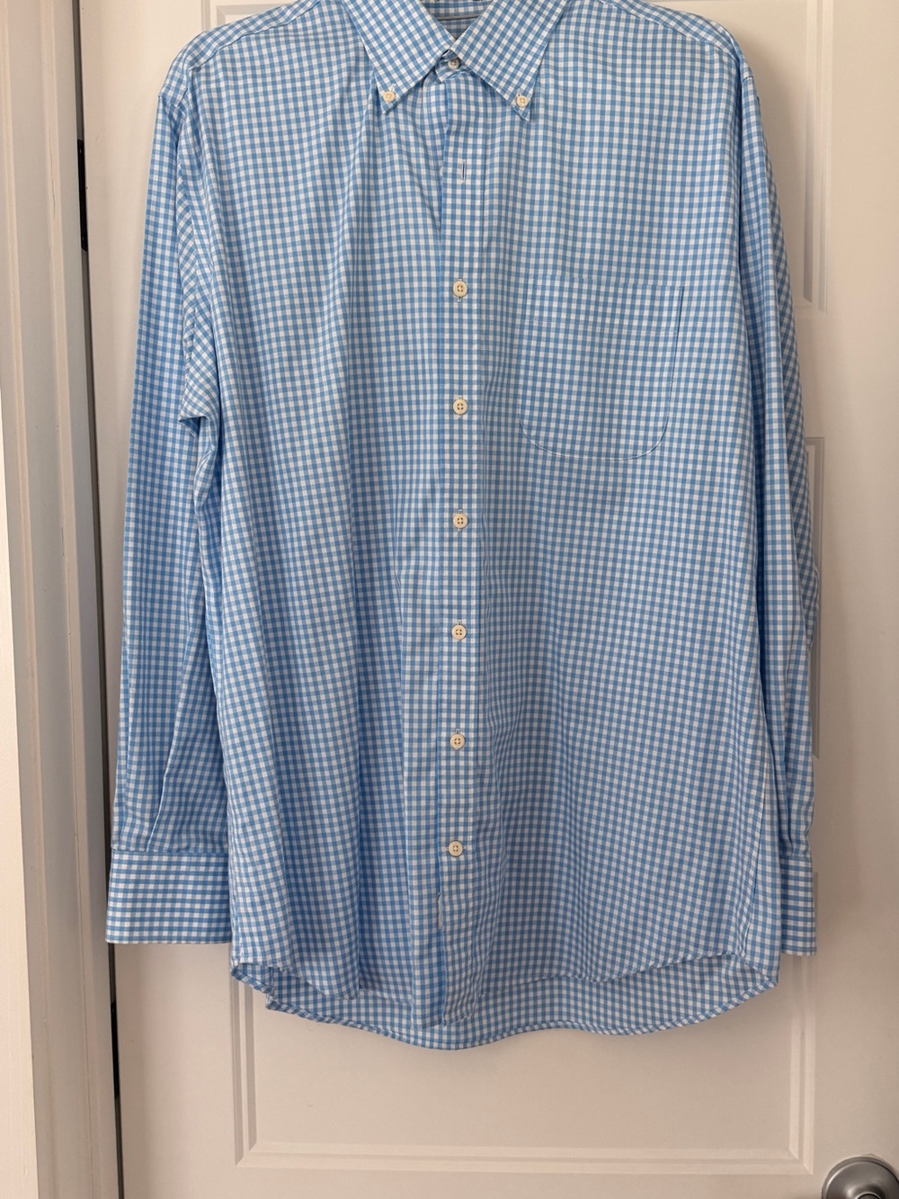 Peter Millar Light Blue Gingham Button-Down Shirt